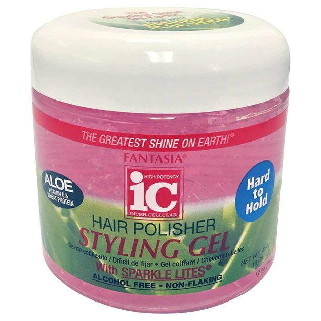 Fantasia IC Hair Polisher Styling Gel With Sparkles Lites hard to hold 454 gr