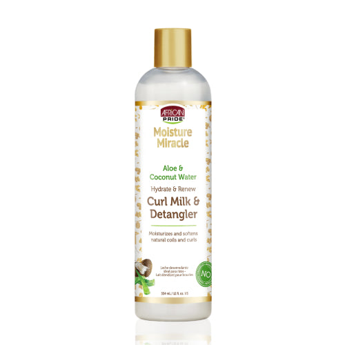 African Pride - Moisture Miracle Aloe &amp; Coconut Water Curl Milk &amp; Detangler 12oz