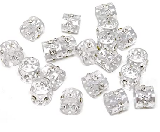 Lyrica Metal hair Rings Silver (12Pcs)