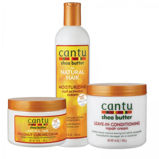 Cantu Combo Deal - Moisturizing Curl Activator Cream 355 ml, Coconut Curling Cream 340 g &amp; Shea Butter Leave In Conditioning 453 g