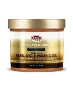 AFRICAN PRIDE- BLACK CASTOR MIRACLE - BRAID LOC TWIST GEL 8OZ