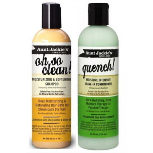 Aunt Jackie's - (2 Pieces Set) Oh So Clean Shampoo & Quench-Leave-In Conditioner