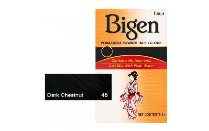 7. Bigen Powder Hair Color 48 Dark Chestnut - wide 6