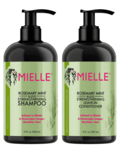 Mielle Rosemary Mint Strengthening Leave in and shampoo